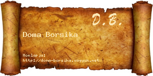 Doma Borsika névjegykártya